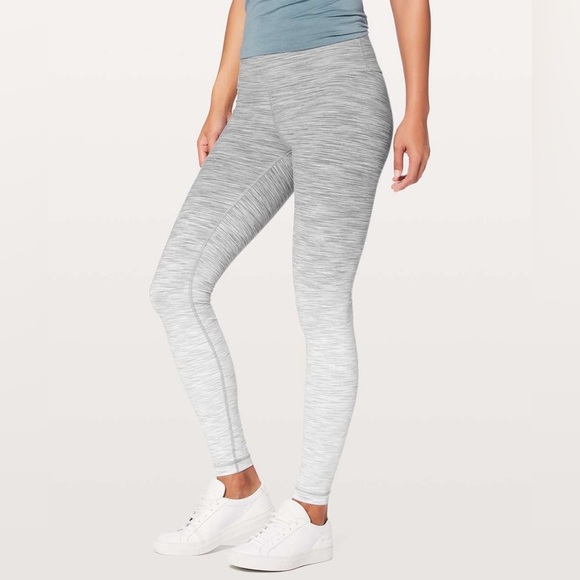 lululemon athletica Pants - Lululemon wunder under size 8 ombré grey white leggings high rise 28”